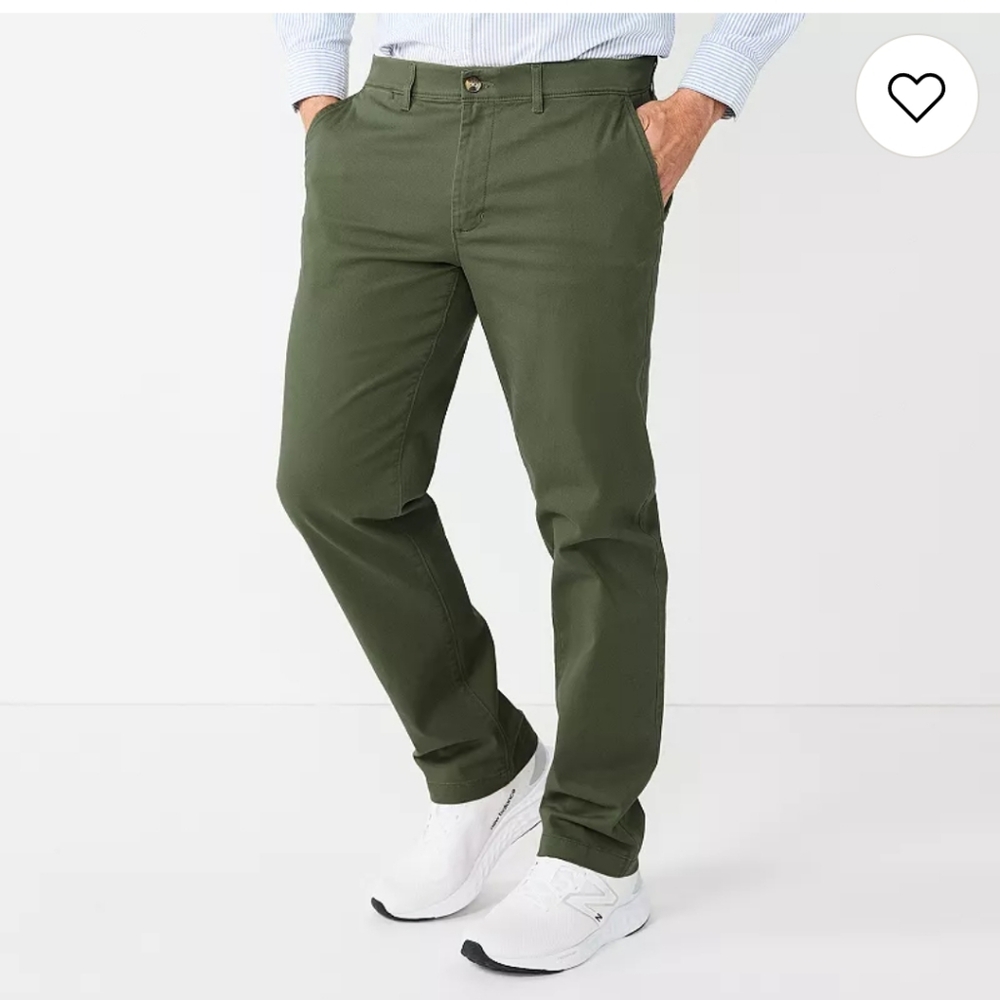 NWT! Good Counsel, McGrady Tapered Chino, Olive, Size 42×32